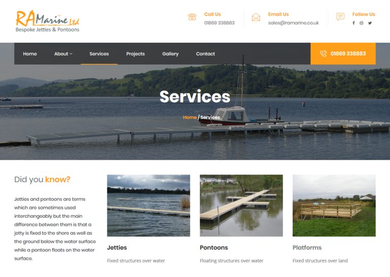 Services page